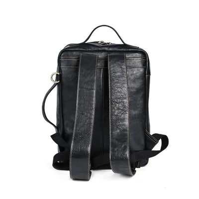 Mochila de Cuero Genuino para Hombre - Primera Capa - Image 16