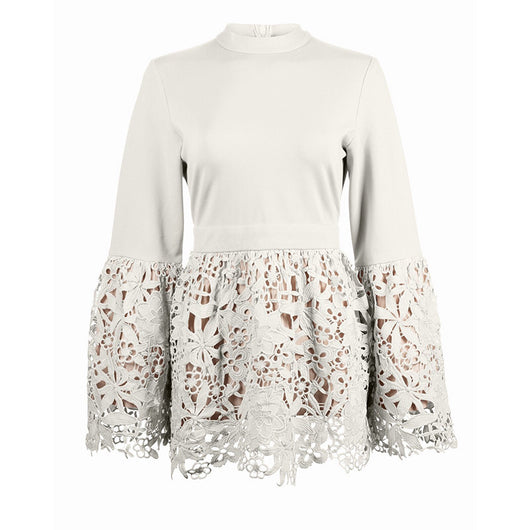 Blusa Elegante Talla Grande con Encaje y Mangas Acampanadas para Mujer - Image 5