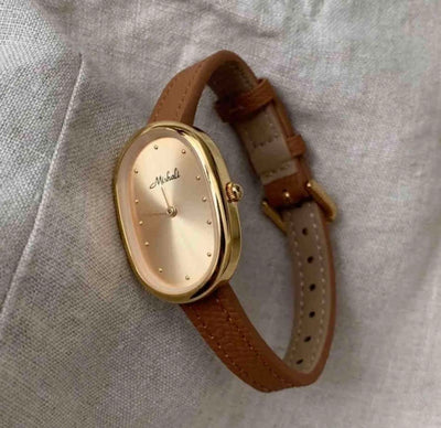 Reloj Retro Dorado con Correa Tejida para Mujer - Diseño Clásico Redondo Pequeño - Image 8