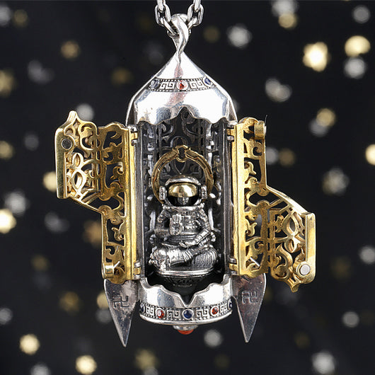 Collar Pendante Astronauta en Plata S925