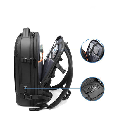 Mochila de Viaje Expandible Impermeable con Gran Capacidad para Hombre - Image 3