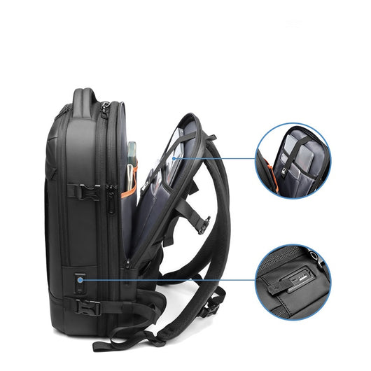Mochila de Viaje Expandible Impermeable con Gran Capacidad para Hombre - Image 3