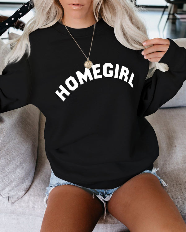 Sudadera Oversize con Letras de Manga Larga