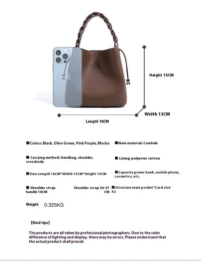 Bolso Bandolera Tejido a Mano - Bucket Bag Artesanal Compacto - Image 11