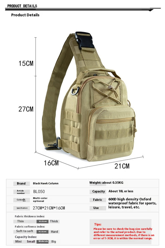Bolsa Mensajera Táctica Impermeable en Tela Oxford con Camuflaje - Image 15