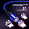 Cable de Carga Rápida Magnético 3A-5A con Transferencia de Datos
