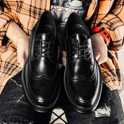 Zapatos Casuales de Negocios Hombre Estilo Coreano Británico Moderno - Image 4