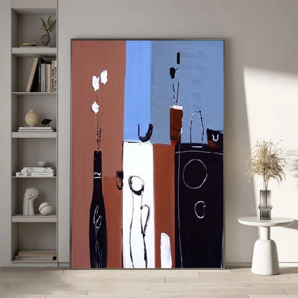 Cuadro Abstracto Retro Óleo sobre Lienzo - Arte Moderno sin Marco para Decoración del Hogar