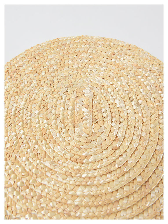 Sombrero Bucket de Paja con Ala Plana - Protección Solar Elegante