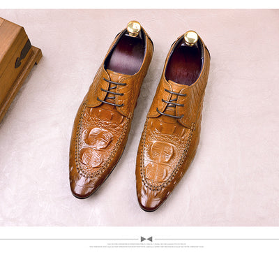 Zapatos de Vestir Hombre Patrón Cocodrilo Estilo Británico - Image 23