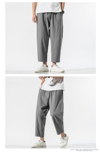 Pantalones Casuales Talla Grande Hombre - Corte Recto Algodón Lino Estilo Retro - Image 20