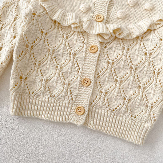 Chaqueta Tejida Hueca Hecha a Mano para Bebés y Niños - Image 11