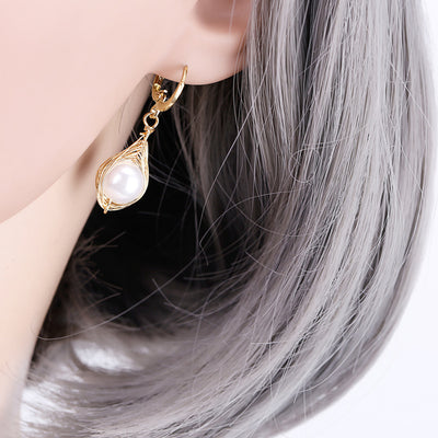 Aretes de Perla Artesanales Lujo Ligero Serie Océano - Clip Europeo Americano - Image 20