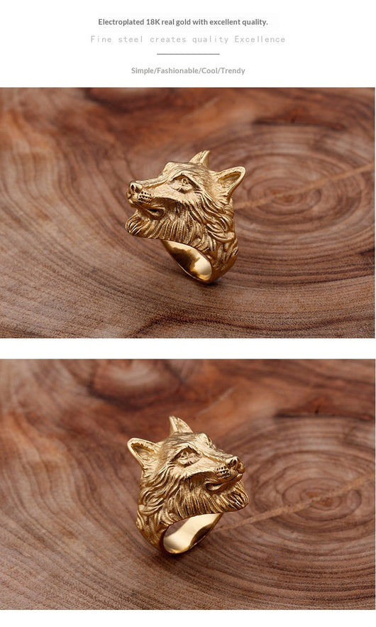 Anillo de Cabeza de Lobo Audaz para Hombres - Image 11