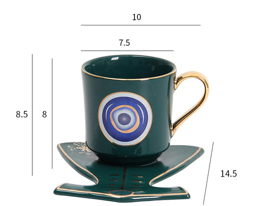 Taza de Café Europea con Plato de Cerámica Estilo Creativo - Image 13