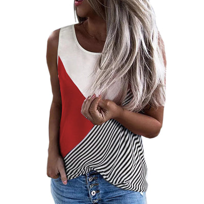 Musculosa Suelta con Cuello Redondo y Rayas Estampadas - Image 9