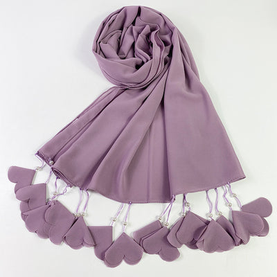 Pañuelo Baotou de Chifón con Estampado de Flores y Perlas para Mujer - Image 19