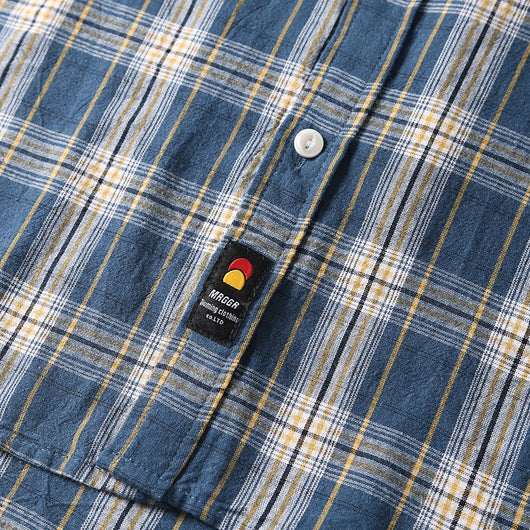 Camisa Retro Japonesa a Cuadros Lavada - Manga Corta Verano - Image 25