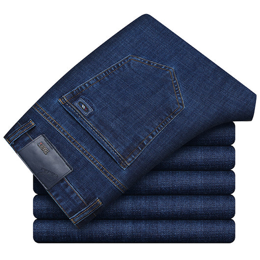 Pantalones Vaqueros de Negocios Gruesos Rectos para Hombre - Otoño e Invierno - Image 10