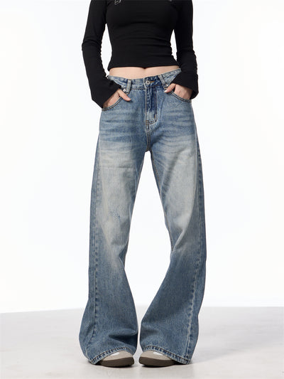 Jeans Vintage Rotos de Cintura Alta para Mujer - Azul Clásico - Image 15