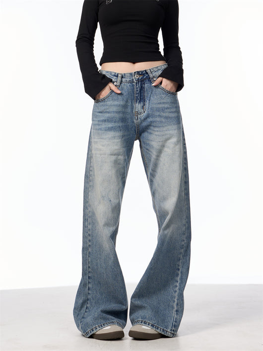 Jeans Vintage Rotos de Cintura Alta para Mujer - Azul Clásico - Image 15