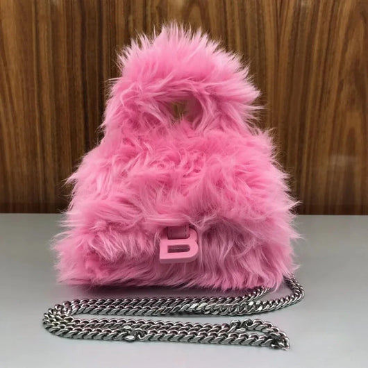 Bolsa Tote Diagonal de Peluche en Colores Pastel - Image 9