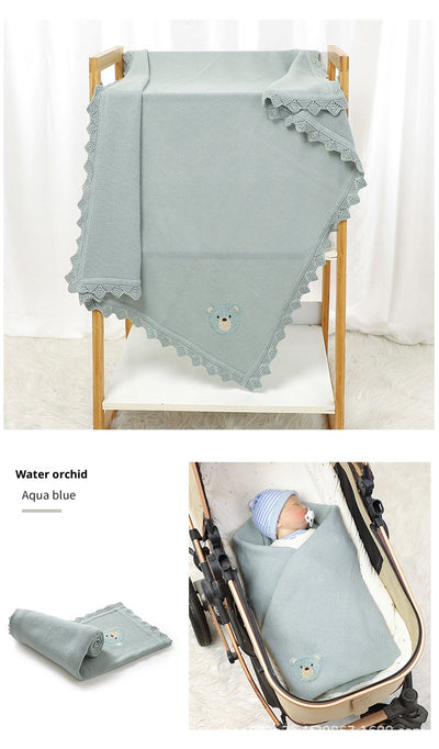 Manta Tejida Infantil con Bordado de Osito Adorable - Image 16
