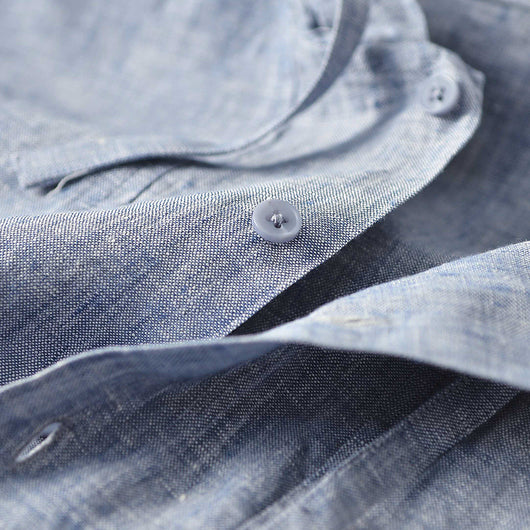 Camisa Suelta de Lino para Hombre con Capucha y Color Sólido - Image 4