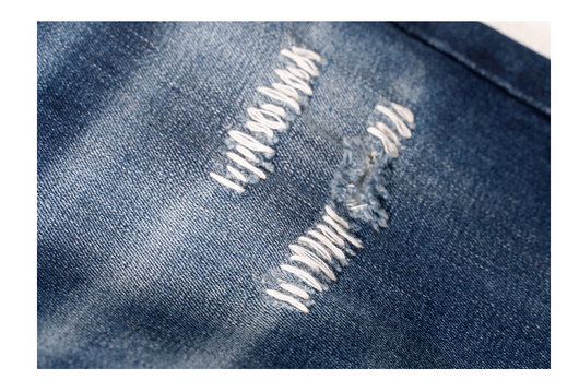 Pantalones Rectos Largos para Hombre con Detalles Deshilachados en Blanco - Image 11