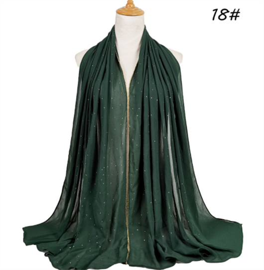 Pañuelo de Gasa Perla con Cuentas 70x180cm - Elegancia Versátil - Image 34