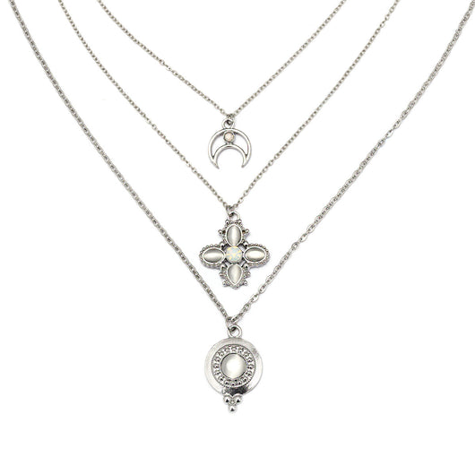 Collar Multicapa de Ópalo con Diamantes - Versátil y Elegante - Image 2