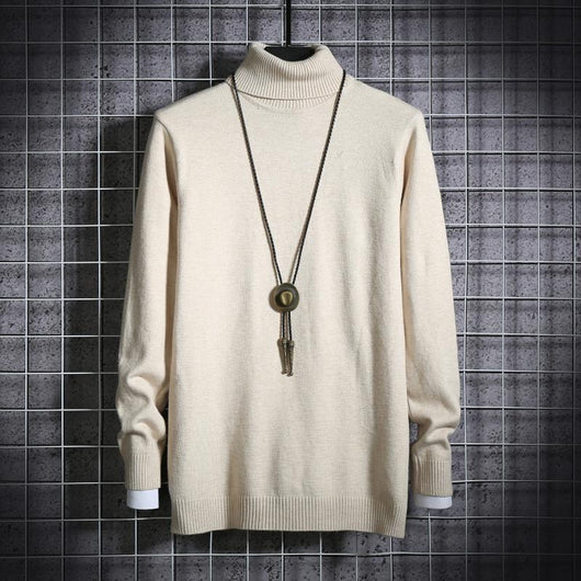Suéter Cuello Alto Hombre Talla Grande - Pullover Liso y Versátil - Image 6