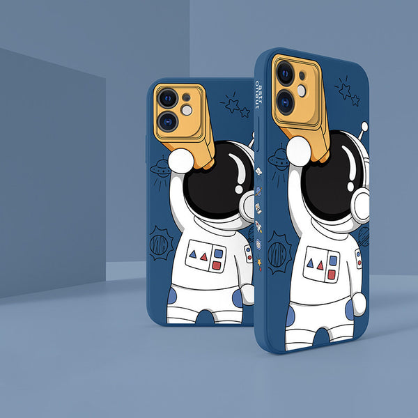 Funda para Celular Patrón Astronautas, Diseño Lateral Suave