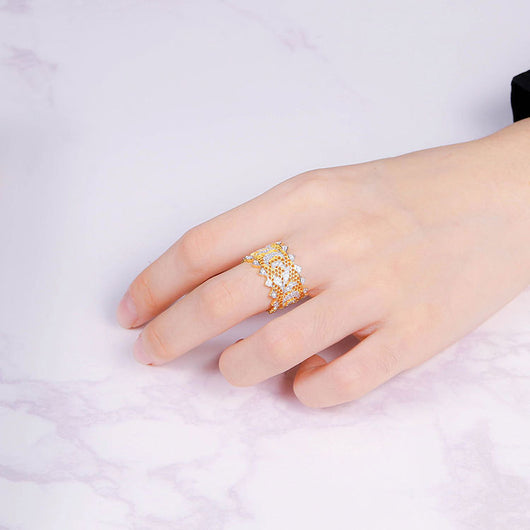 Anillo de Plata 925 Hueco con Doble Encaje Grabado para Mujer - Image 11