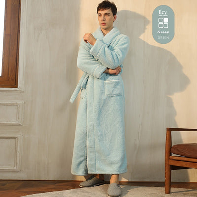Bata de Invierno en Terciopelo Algodón para Parejas - Pijama Largo Talla Grande Lujo Ligero - Image 13