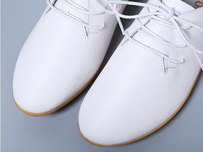 Zapatos Blancos Planos Clásicos Estilo Británico para Mujer - Image 25