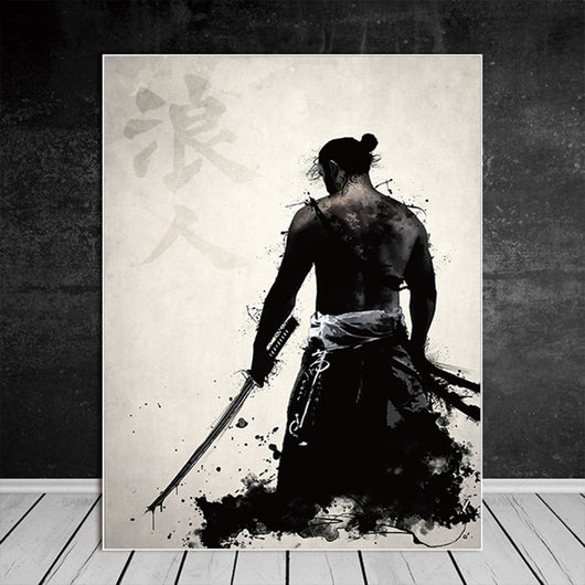 Cuadro de Lienzo Samurái Japonés para Decoración de Sala - Image 2