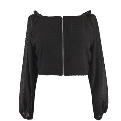 Blusa Manga Abullonada con Malla Entrelazada - Image 7