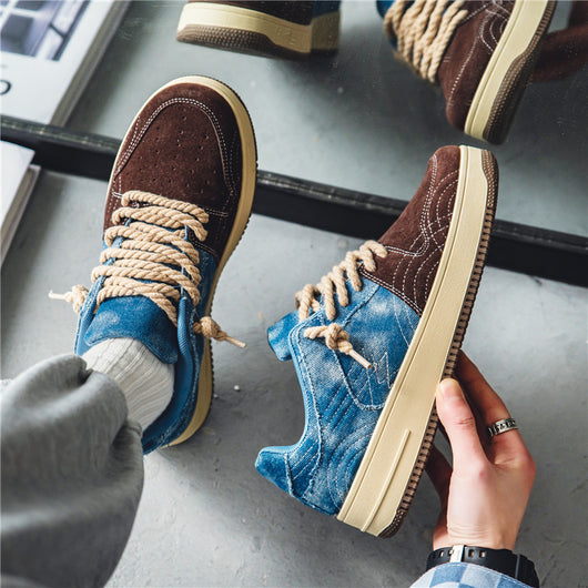 Zapatos de Skate Denim Casual para Hombre - Cordones Planos - Image 4