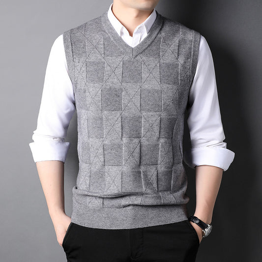 Chaleco Jacquard Texturizado para Hombre - Diseño Elegante en Colores Sólidos