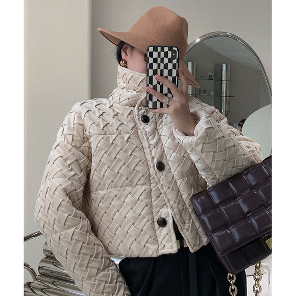 Women's Quilted High-Neck Jacket - Elegance and Warmth