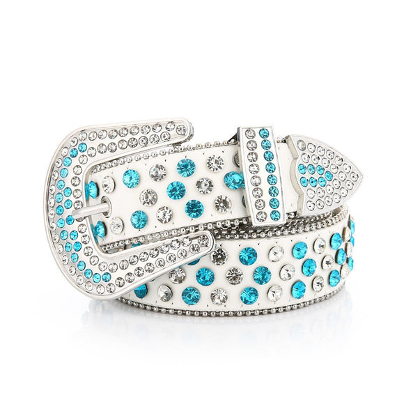 Cinturón Elegante para Mujer con Incrustaciones de Diamantes Decorativos