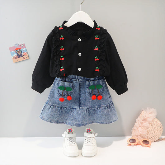 Conjunto de Falda y Pantalón Infantil Estilo Coreano Primavera - Image 20