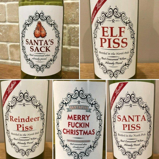Set de Etiquetas Adhesivas Navideñas para Botellas