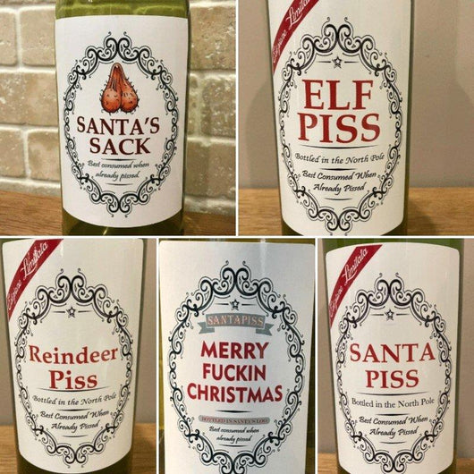 Set de Etiquetas Adhesivas Navideñas para Botellas