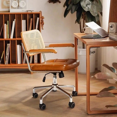 Silla de Oficina Retro en Ratán Sintético