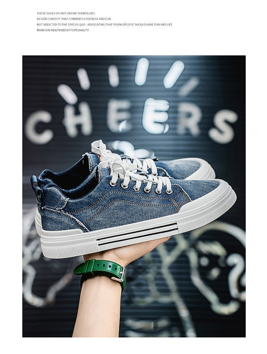 Tenis Casuales Denim Talla Grande Estilo Coreano para Hombre - Image 11