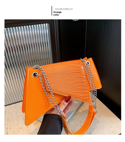 Cartera Cuadrada de Cuero Brillante con Patrón de Piedra para Mujer - Image 41