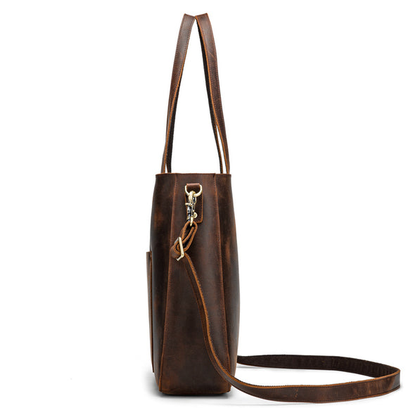 Bolso de Cuero Genuino para Mujer - Cartera de Gran Capacidad Estilo Casual