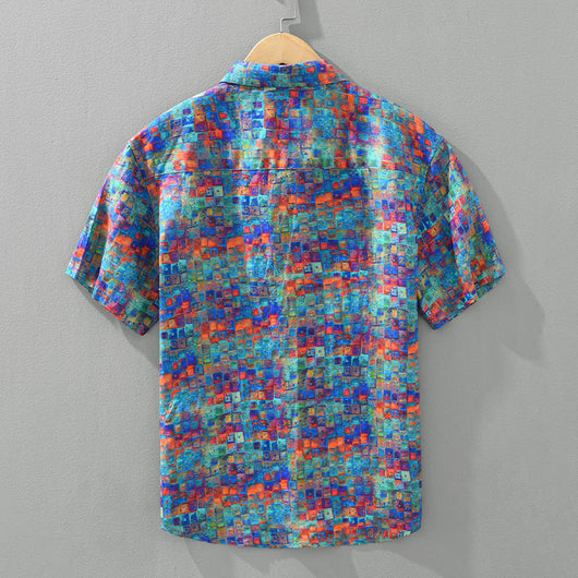 Camisa Casual Estampada de Manga Corta para Hombre - Image 4